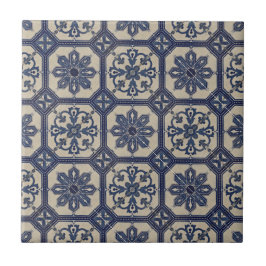 Repro PortuguBlue Geometric Azulejos Tile Kakelplatta