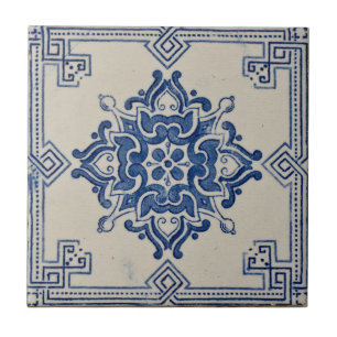 Repro PortuguBlue Geometric Azulejos Tile Kakelplatta
