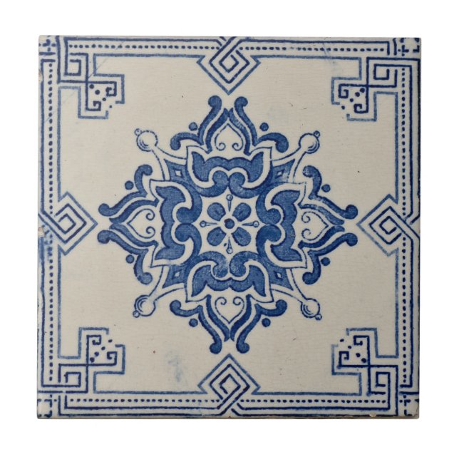 Repro PortuguBlue Geometric Azulejos Tile Kakelplatta (Framsidan)