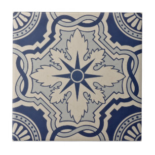 Repro PortuguBlue Geometric Azulejos Tile Kakelplatta