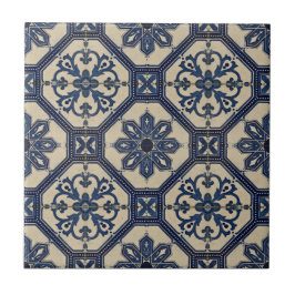 Repro PortuguBlue Geometric Azulejos Tile Kakelplatta