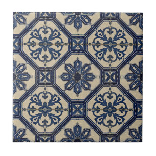 Repro PortuguBlue Geometric Azulejos Tile Kakelplatta