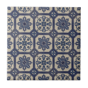 Repro PortuguBlue Geometric Azulejos Tile Kakelplatta