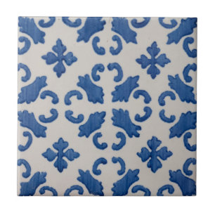 Repro Portuguesa Blue Geometric Azulejos Kakelplatta