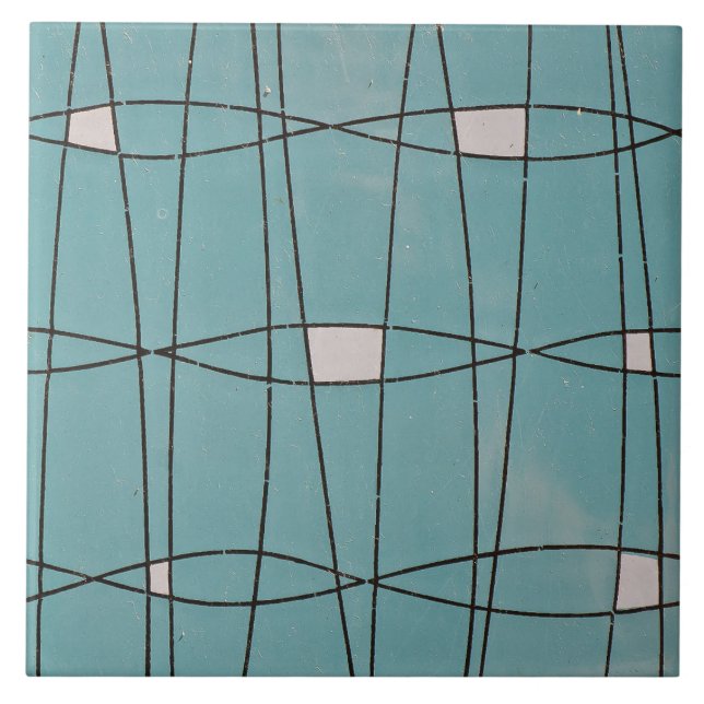 Repro Portuguesa Blue Geometric Azulejos Modern Kakelplatta (Framsidan)