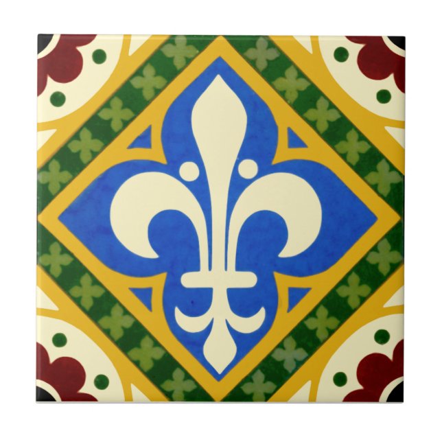 Repro Pugin Gothic Design Minton TIle c 1865 Kakelplatta (Framsidan)
