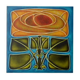 Repro Richards c1900 Art nouveau Mackintosh Ro Kakelplatta