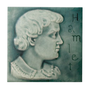 Repro Shakespeare Hamlet Porträtt Faux Relief Tea Kakelplatta