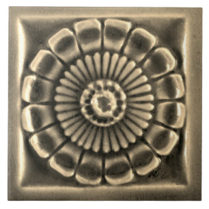 Repro Spain AzulejosFaux relief Grått Blommigt Til Kakelplatta