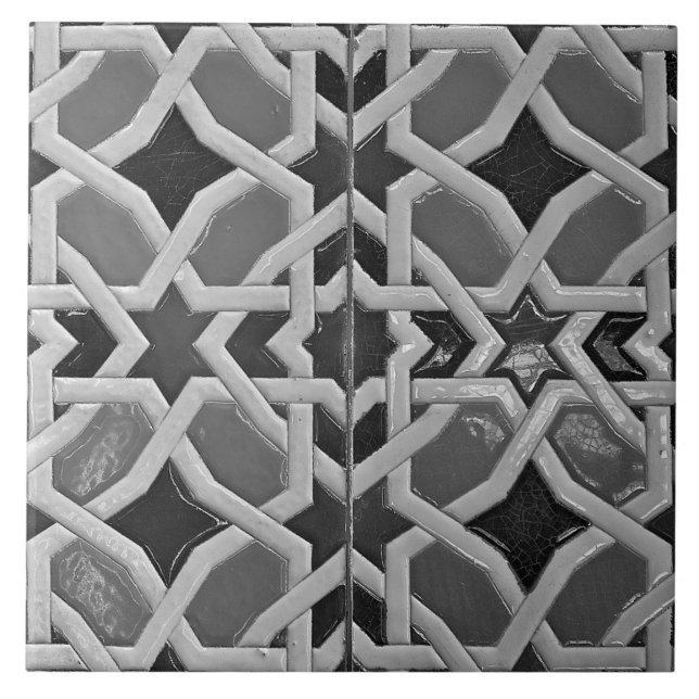 Repro Spain Geometric Azulejos Grått Kakelplatta (Framsidan)