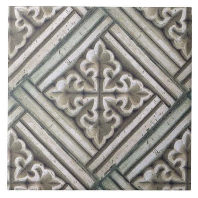 Repro Spain Maure Blommönster Faux relief Ti Kakelplatta (Framsidan)
