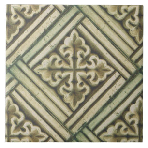 Repro Spansk Maure Blommönster Fals relief Kakelplatta