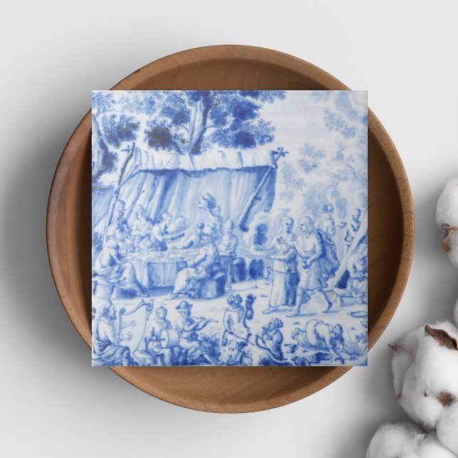 Repro Victorian Swedish Blue and White Tile Kakelplatta (Repro Victorian Swedish Blue and White Tile)
