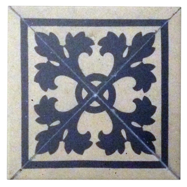 Repro Victorian Tile Blue and White Delft Tile Kakelplatta (Framsidan)