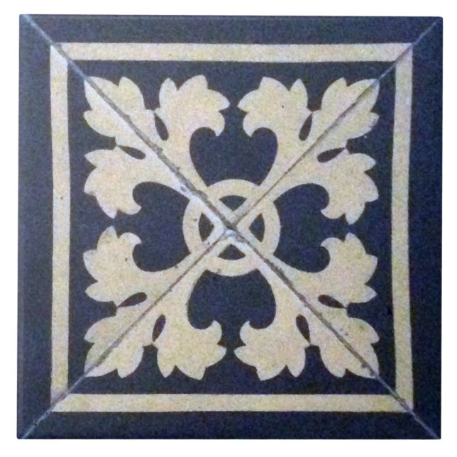 Repro Victorian Tile Blue and White Delft Tile Kakelplatta (Framsidan)