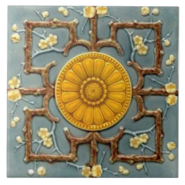 Repro Victorias Faux Relief Blue Aesthetic Kakelplatta