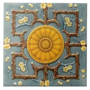 Repro Victorias Faux Relief Blue Aesthetic Kakelplatta