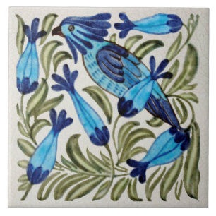Repro Vintage Antique de Morgan Cockatoo Bird Kakelplatta