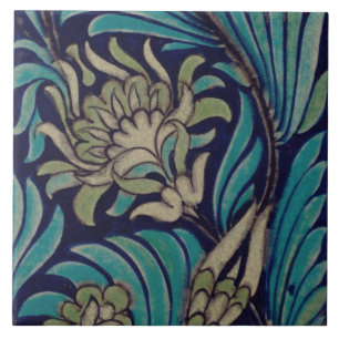 Repro Vintage Blåa blommor De Morgan tiles Kakelplatta