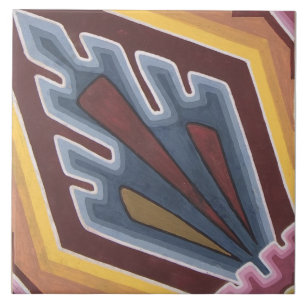 Repro Vintage Encaustic Geometric Kakelplatta