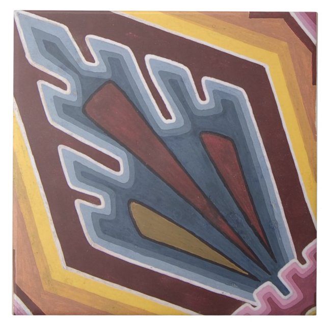 Repro Vintage Encaustic Geometric Kakelplatta (Framsidan)