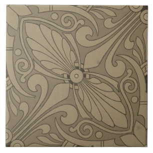 Repro Vintage Geometric Ancient Greece Grått Tile Kakelplatta