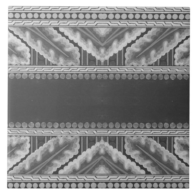 Repro-Vintage Geometric Grecian-Blommigt Tile Kakelplatta (Framsidan)