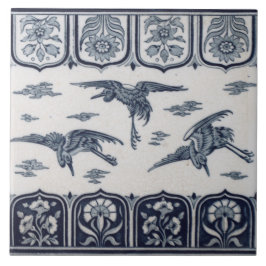 Repro Vintage Minton Black and White English Tile Kakelplatta
