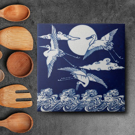 Repro Vintage Minton Blue and White English Tile Kakelplatta