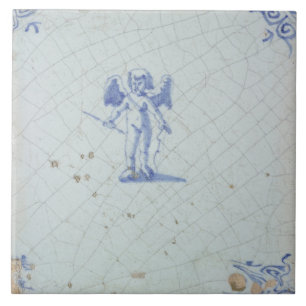 Repro Vintage Netherlands Blue and White Delft-pla Kakelplatta