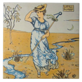 Repro Walter Crane Bo Peep Nursery Rhyme Kakelplatta