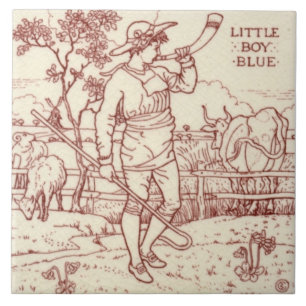 Repro Walter Crane Little Boy Blue Nursery Rhyme Kakelplatta