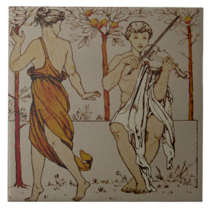 Repro Wedgwood Classic Orange Grove Violin Music Kakelplatta