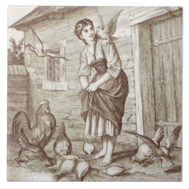 Repro WM WI se Minton Land Life Sepia Kakelplatta