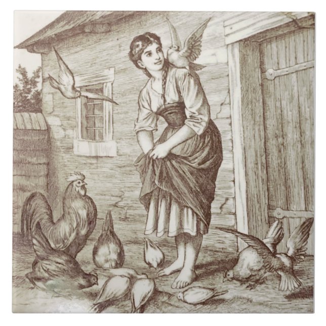 Repro WM WI se Minton Land Life Sepia Kakelplatta (Framsidan)