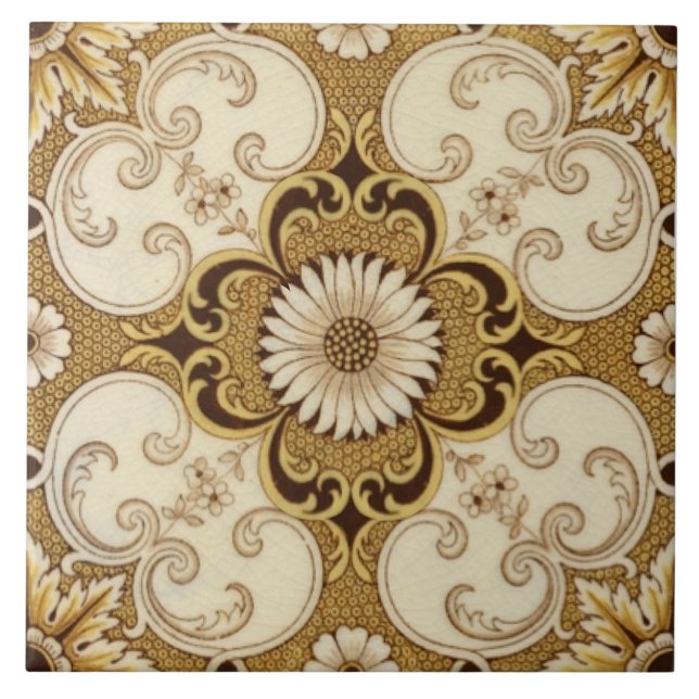 Reproduction Antique Minton China Victorian Kakelplatta (Framsidan)