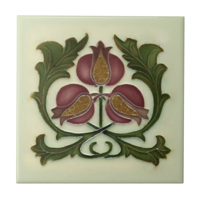 Reproduction antique Tile Art nouveau Kakelplatta (Framsidan)