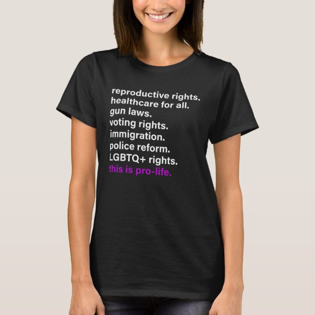 reproductive rights healthcare for all gun laws t shirt (Framsida)