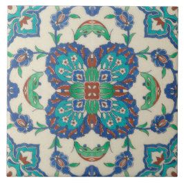 Reproduktion av Blommönstret art nouveau China Kakelplatta