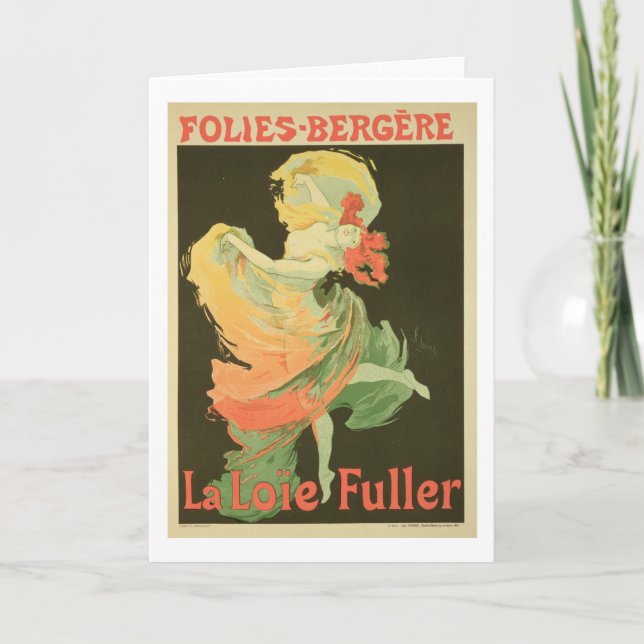 Reproduktion av en affischadvertizing 'Loie Fuller Kort (Framsida)