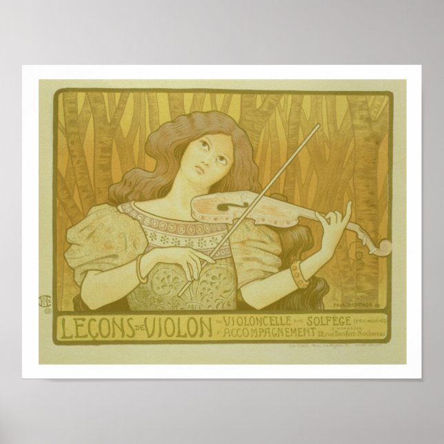 Reproduktion av en poster reklam "Violin Lesso (Framsidan)