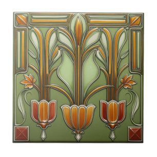 Reproduktion av jugendstil kakelplatta