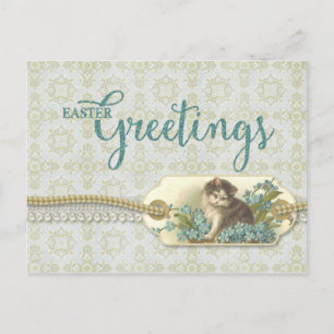 Reproduktion av Kattunge i Vintage påsk Helg Vykort