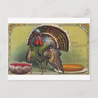 Reproduktion för vykort för vintagethanksgivingdag