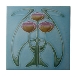 Reproduktionsantikviteten för art nouveau AN001 Kakelplatta