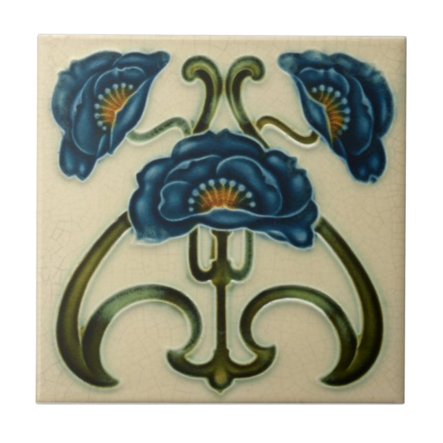 Reproduktionsantikviteten för art nouveau AN003 Kakelplatta (Framsidan)