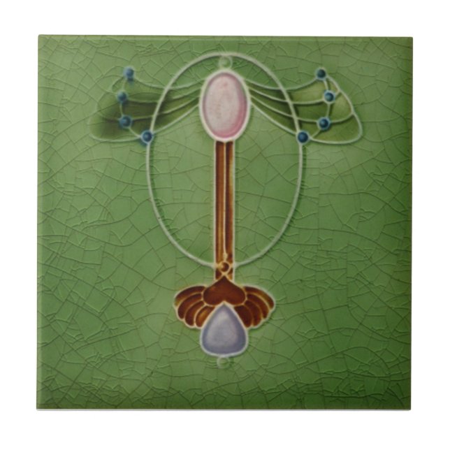 Reproduktionsantikviteten för art nouveau AN004 Kakelplatta (Framsidan)