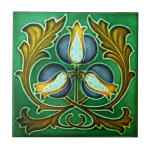 Reproduktionsantikviteten för art nouveau AN020 Kakelplatta
