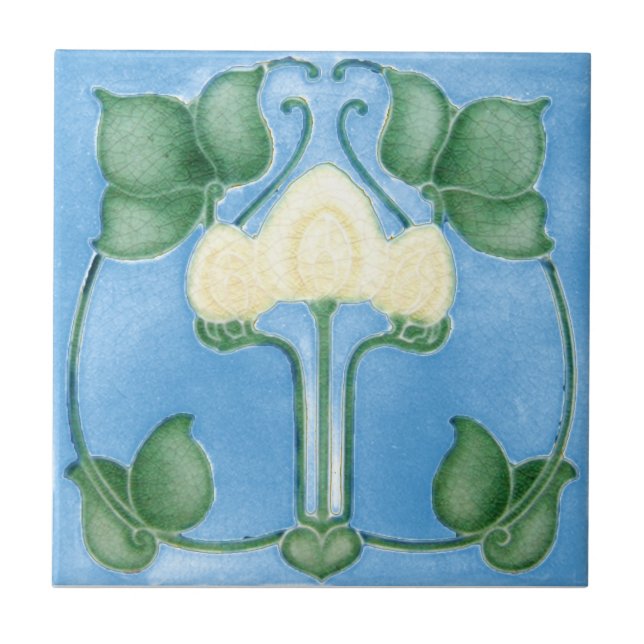 Reproduktionsantikviteten för art nouveau AN021 Kakelplatta (Framsidan)