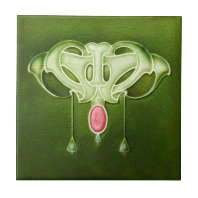 Reproduktionsantikviteten för art nouveau AN028 Kakelplatta (Framsidan)